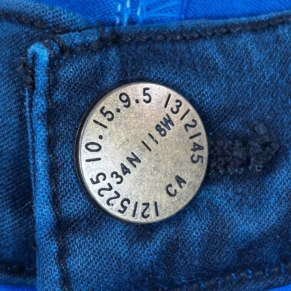 Current/Elliott The Rider Legging Electric Blue Two Tone Tuxedo Skinny Pants 26 - Picture 3 of 12